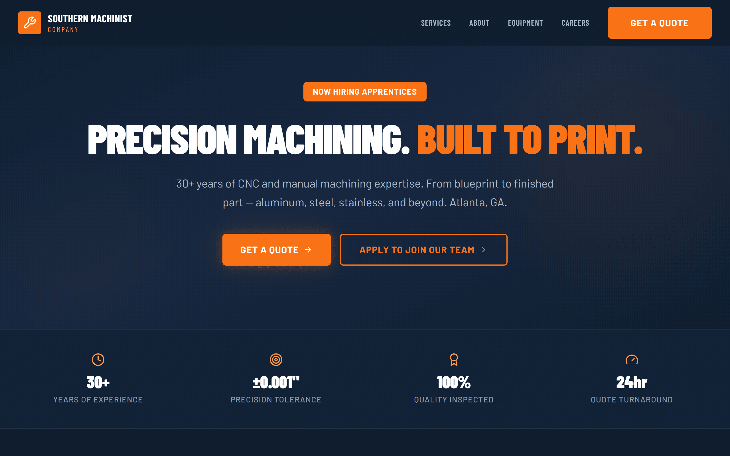 Southern Machinist Co. website screenshot